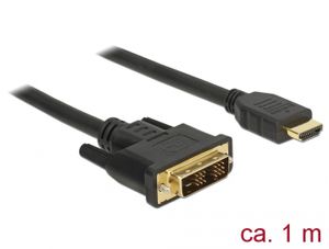 DeLOCK 85582 video kabel adapter 1 m HDMI Type A (Standaard) DVI-D Zwart