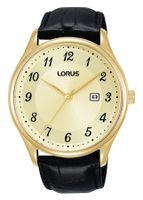 Lorus RH908PX9 Horloge staal-leder goudkleurig-zwart 42 mm