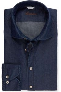 Stenströms Slimline Denim shirt Marine, Effen