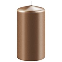 1x Kaarsen metallic koper 6 x 8 cm 27 branduren sfeerkaarsen   -