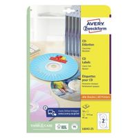 Avery L6043-25 etiket Rond Permanent Wit 50 stuk(s)