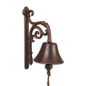 A PAIR OF CAST IRON ORNAMENTAL BELLS