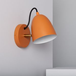 Wandlamp oranje leeslamp 'Arco' verstelbaar leeslamp E27 fitting wandlamp