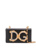 Dolce & Gabbana sac à bandoulière à plaque logo - Noir