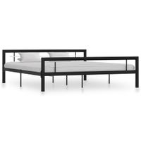 Bedframe metaal zwart en wit 180x200 cm