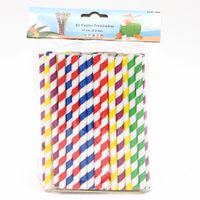 Drinkrietjes - papier - set 50x - multicolor kleuren - 15 cm - verjaardag/feestje