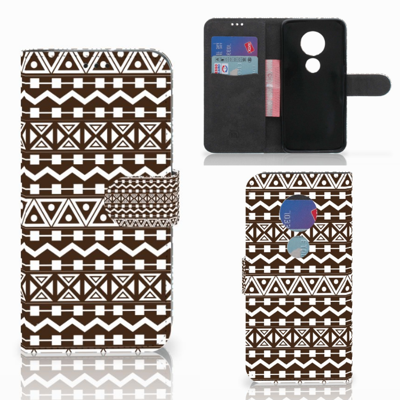 Motorola Moto G7 | G7 Plus Telefoon Hoesje Aztec Brown Motorola Moto G7 | G7 Plus Telefoon Hoesje Aztec Brown