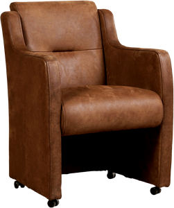 Bruine leren landelijke eetkamerfauteuil Mass - Kenia Leer Brown (bruin leer)