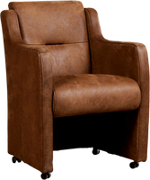 Bruine leren landelijke eetkamerfauteuil Mass - Kenia Leer Brown (bruin leer)