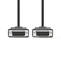 Nedis DVI-D kabel 24+1-pins stekker - DVI-D 24+1-pins stekker - 2560x1600 - vernikkeld - 2,00 m - recht - PVC - zwart - label