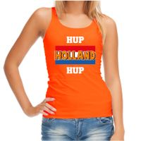 Tanktop hup Holland hup Holland / Nederland supporter EK/ WK oranje voor dames