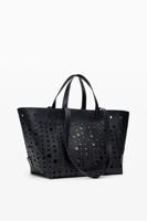 Shopper tas met cirkels - BLACK - U - thumbnail