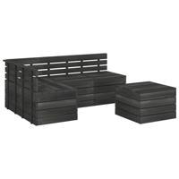 vidaXL 5-delige Loungeset pallet massief grenenhout donkergrijs