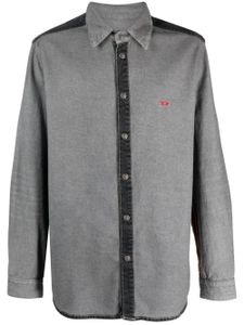 Diesel chemise en coton à empiècements - Gris