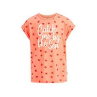 WE Fashion T-shirt met all over print koraalrood