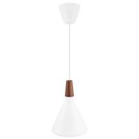 Hanglamp wit en hout met E27 fitting 'Nori 18' DFTP