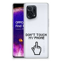 OPPO Find X5 Silicone-hoesje Finger Don't Touch My Phone - thumbnail