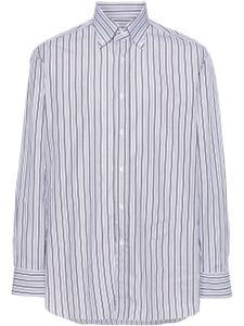 Brioni chemise en coton à rayures - Gris