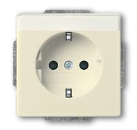 Busch-Jaeger Steckdosen-Einsatz sav/ews mit Besch. feld2P+E16A 20 EUN wandcontactdoos CEE 7/3 Koolstof, Crème