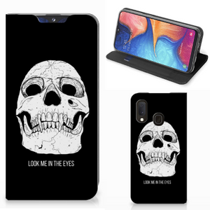 Mobiel BookCase Samsung Galaxy A20e Skull Eyes