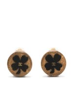 CHANEL Pre-Owned boucles d'oreilles Clover à logo CC (2001)