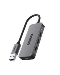 Sitecom CN-5008 interface hub USB 3.2 Gen 1 (3.1 Gen 1) Type-A 5000 Mbit/s Zwart, Grijs