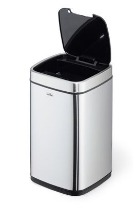 Durable 342123 342123 Afvalbak 12 RVS (l x b x h) 24 x 24 x 43 cm Zilver Met One-Touch-dekselopener 1 stuk(s)