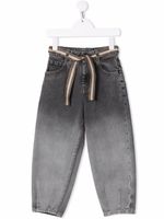 Brunello Cucinelli Kids jean droit à effet dégradé - Gris