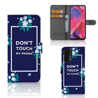 OPPO A54 5G | A74 5G | A93 5G Portemonnee Hoesje Flowers Blue DTMP