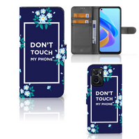 OPPO A76 | A96 Portemonnee Hoesje Flowers Blue DTMP - thumbnail