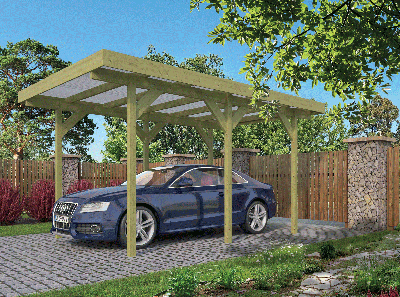Tuindeco | Carport Enkel/Aanbouw 500 x 300 met PVC Dakplaten | Groen Geïmpregneerd Tuindeco | Carport Enkel/Aanbouw 500 x 300 met PVC Dakplaten | Groen Geïmpregneerd