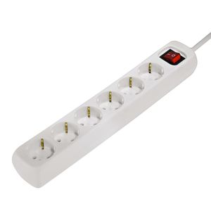 Hama Distribution Panel 6 Sockets With Switch Child-proof 3 M White