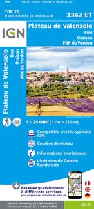 Wandelkaart - Topografische kaart 3342ET Plateau de Valensole | IGN -