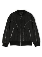 Versace Kids veste bomber à détails de zips - Noir