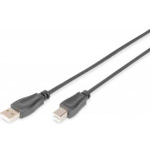 Digitus 3m USB 2.0 USB-kabel USB A USB B Zwart