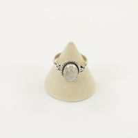 Zilveren Ring met Maansteen Maat 16 - Model 1 (Sterling Zilver 925)