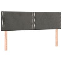 vidaXL Hoofdbord LED 144x5x78/88 cm fluweel donkergrijs, hoofdeinde, houten hoofdeinde, bedonderdeel, houten hoofdbord, slaapkamermeubel