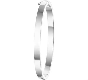 Armband Bangle Vlakke Buis scharniersluiting zilver 5 x 56 mm