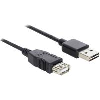 Delock USB-kabel USB 2.0 USB-A stekker, USB-A bus 1.00 m Zwart Stekker past op beide manieren, Vergulde steekcontacten, UL gecertificeerd 83370 - thumbnail