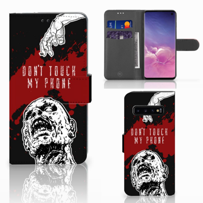 Samsung Galaxy S10 Portemonnee Hoesje Zombie Blood Samsung Galaxy S10 Portemonnee Hoesje Zombie Blood