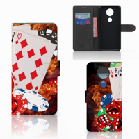 Motorola Moto E5 Plus Wallet Case met Pasjes Casino