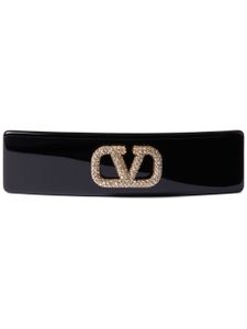 Valentino Garavani barrette VLogo Signature ornée de cristaux - Noir