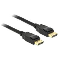 Delock Aansluitkabel 5.00m 83808 vergulde stekkercontacten zwart [1x DisplayPort Steck