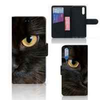 Huawei P20 Telefoonhoesje met Pasjes Zwarte Kat - thumbnail