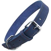 Gloria Nubuck lederen hondenhalsband (55cm) (blauw)