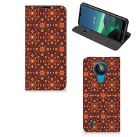 Nokia 1.4 Hoesje met Magneet Batik Brown - thumbnail