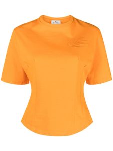 ETRO t-shirt en coton à appliqué Pegaso - Orange