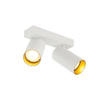 SLV Dubbele opbouwspot Kami Double wit met goud - 1007722