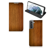 Samsung Galaxy S21 FE Book Wallet Case Donker Hout - thumbnail