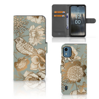 Hoesje voor Nokia C12 Vintage Bird Flowers - thumbnail